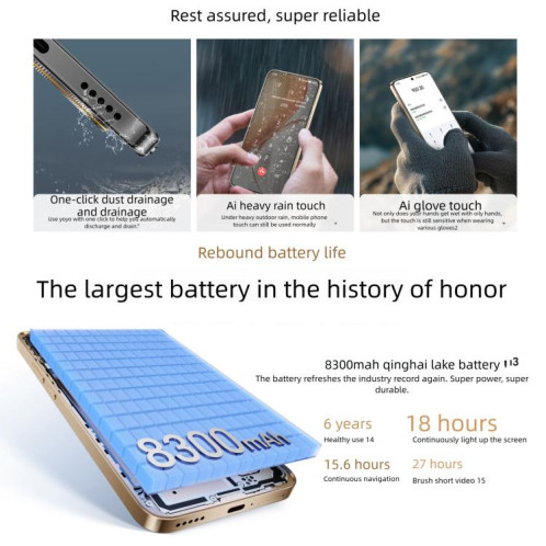 Honor X70, 12 Go + 512 Go, écran 6,79 pouces, MagicOS 9.0, Snapdragon 6 Gen 4 Octa Core, réseau : 5G, OTG, NFC, compatible Google Play (cyan) SH33QC1192-016